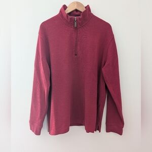 Alan Flusser Men’s Large Red Quarter Zip Sweater